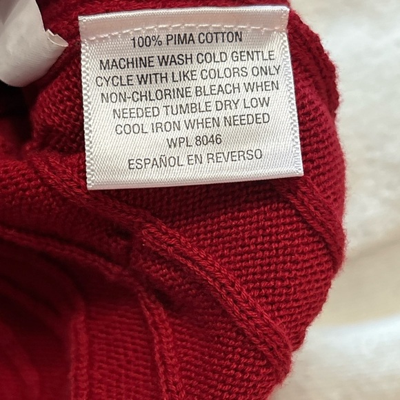 Club Room Men's Cable Knit Crewneck Sweater Red Pima Cotton SzXXL Preppy - Picture 4 of 7